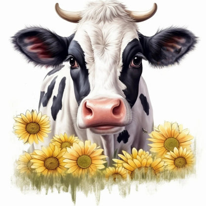 Dairy Cow - Full Round Drill Diamond Painting 30*30CM