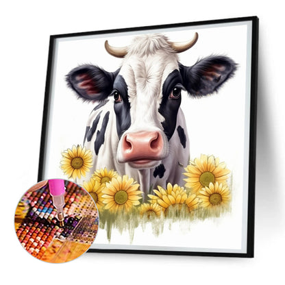 Dairy Cow - Full Round Drill Diamond Painting 30*30CM