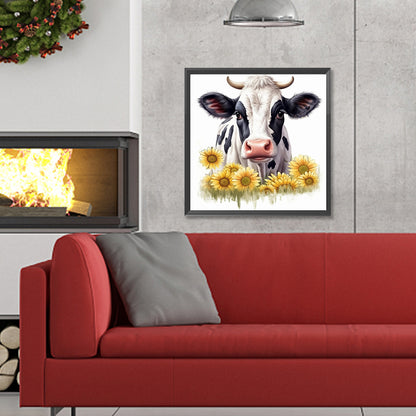 Dairy Cow - Full Round Drill Diamond Painting 30*30CM