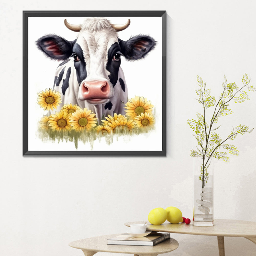 Dairy Cow - Full Round Drill Diamond Painting 30*30CM