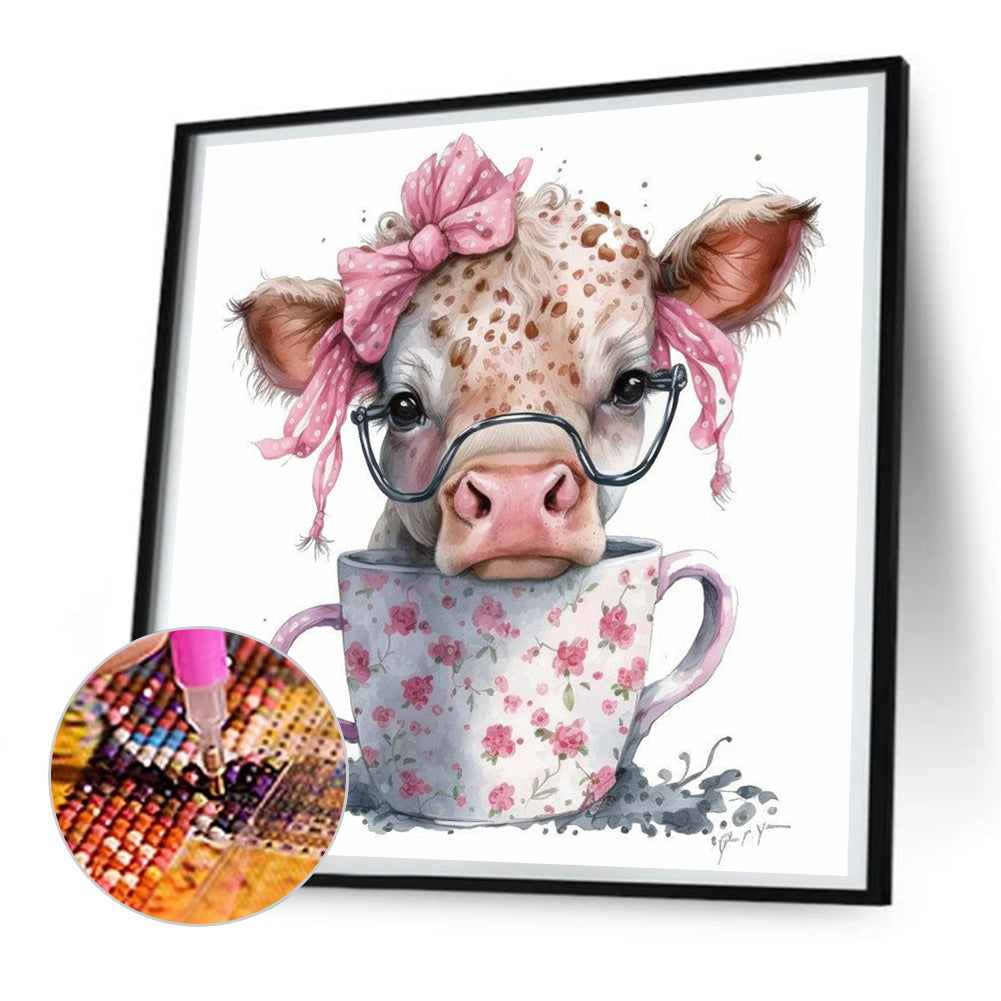 Dairy Cow - Full Round Drill Diamond Painting 30*30CM