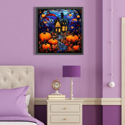 Glass Painting Pumpkin Castle - Full Round Drill Diamond Painting 40*40CM