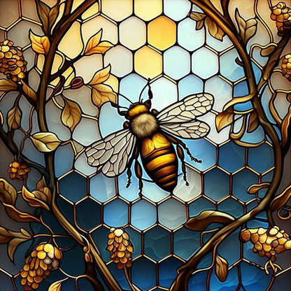 Glass Painting Bee - Full Round Drill Diamond Painting 40*40CM