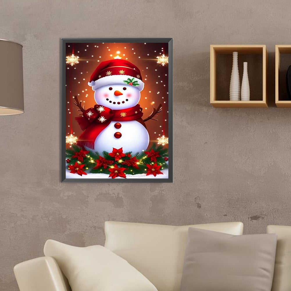 Christmas Snowman - Full Round Drill Diamond Painting 30*40CM