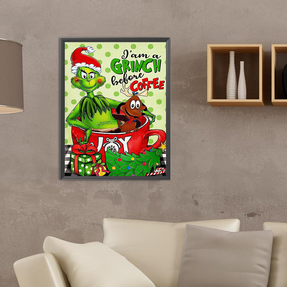 Christmas Green Monster - Full Round Drill Diamond Painting 30*40CM