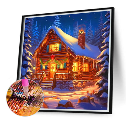 Christmas Snow House - Full Round Drill Diamond Painting 40*40CM