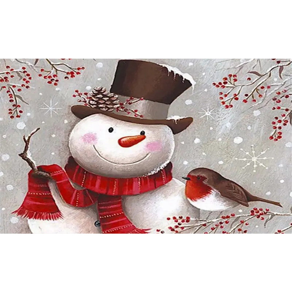 Snowman - Full Round Drill Diamond Painting 50*30CM