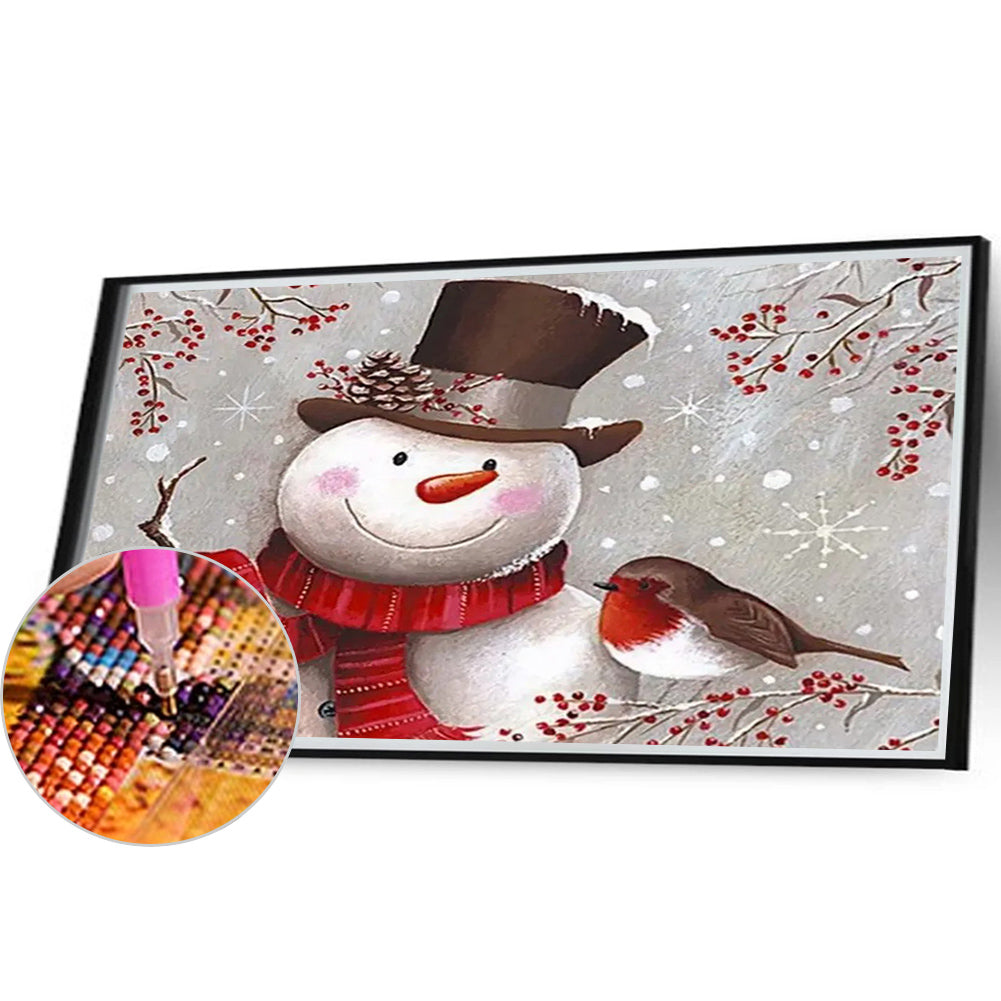 Snowman - Full Round Drill Diamond Painting 50*30CM