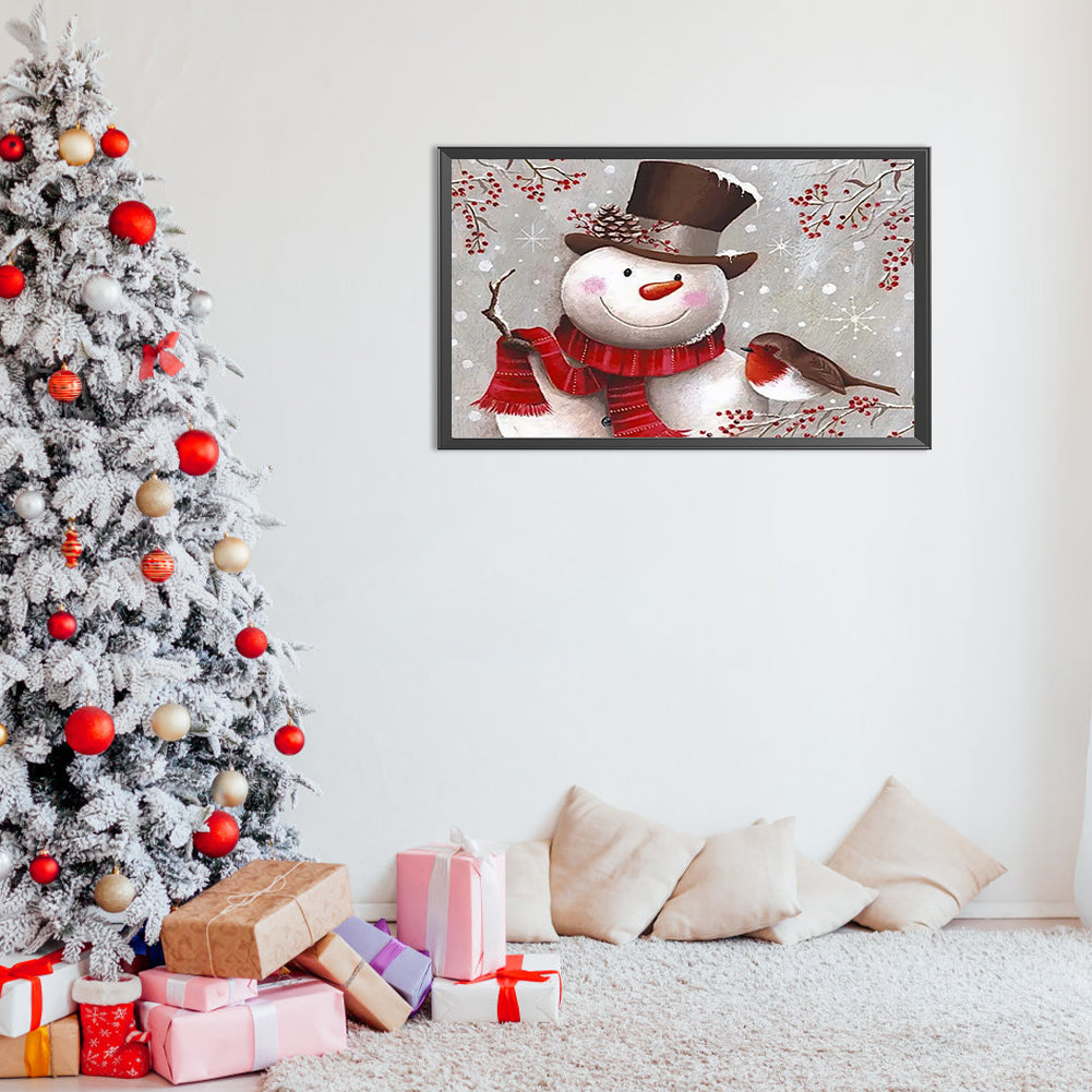 Snowman - Full Round Drill Diamond Painting 50*30CM