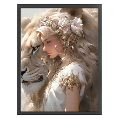 White Hair Girl - 11CT Stamped Cross Stitch 50*65CM