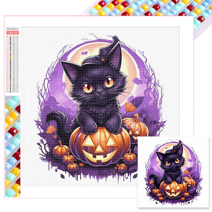 Halloween Cat Cat - Full Square Drill Diamond Painting 40*40CM