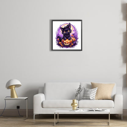 Halloween Cat Cat - Full Square Drill Diamond Painting 40*40CM