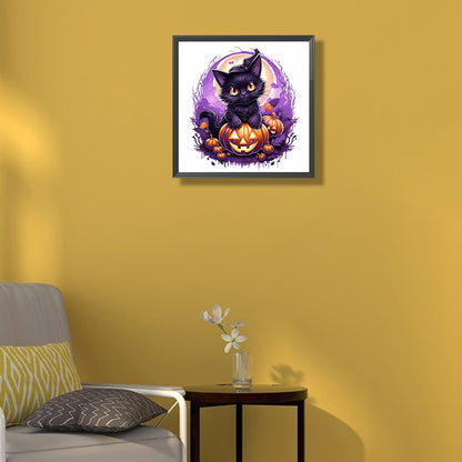 Halloween Cat Cat - Full Square Drill Diamond Painting 40*40CM