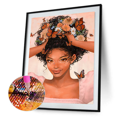 Butterfly Girl - Full Round Drill Diamond Painting 40*50CM