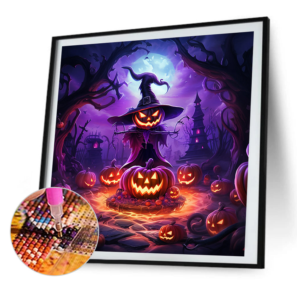 Halloween Pumpkin - Full Round Drill Diamond Painting 40*40CM