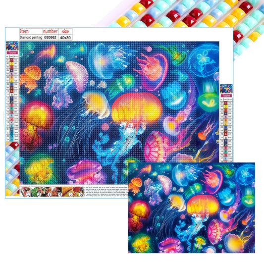 Colorful Jellyfish - Full Square Drill Diamond Painting 40*30CM
