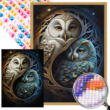 Yin Yang Owl - Full Round Drill Diamond Painting 40*55CM