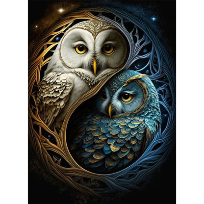 Yin Yang Owl - Full Round Drill Diamond Painting 40*55CM