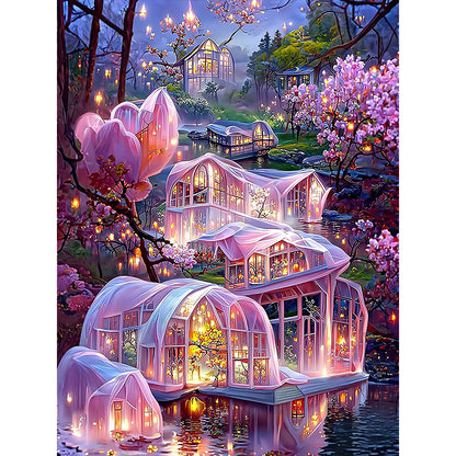 Dream Flower House - Full Round Drill Diamond Painting 30*40CM