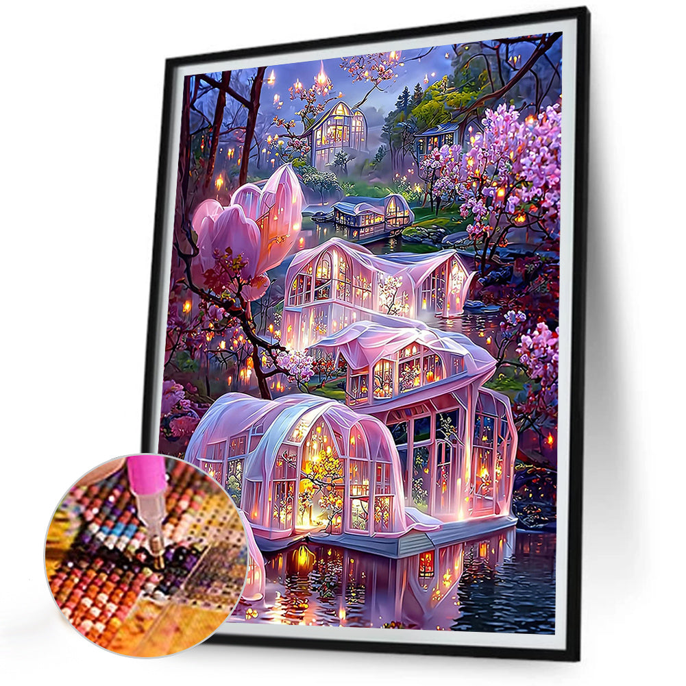 Dream Flower House - Full Round Drill Diamond Painting 30*40CM