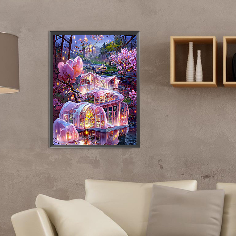 Dream Flower House - Full Round Drill Diamond Painting 30*40CM