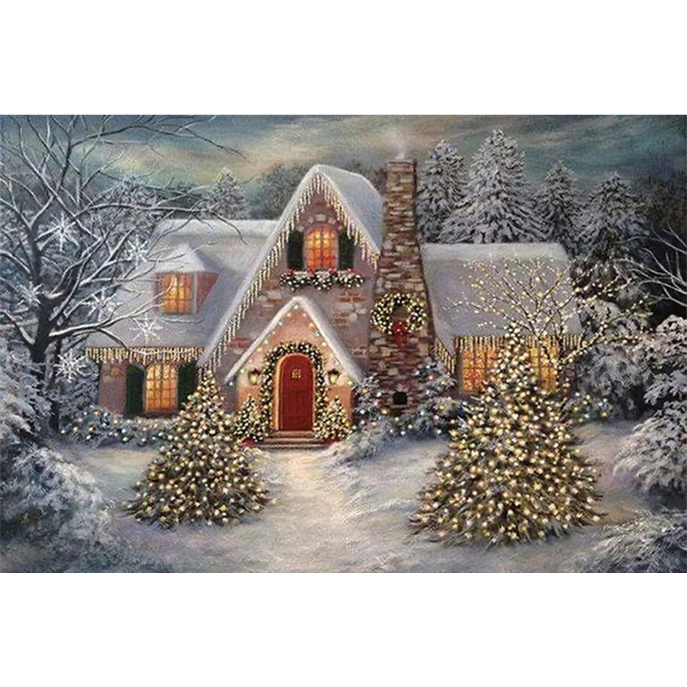 Christmas Cabin - Full AB Dril Round Diamond Painting 60*40CM