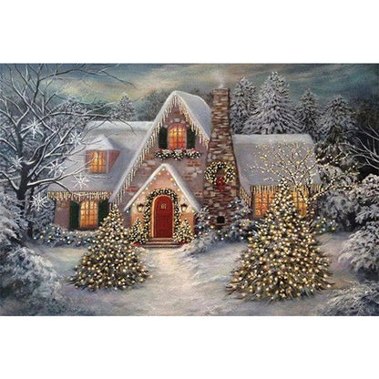 Christmas Cabin - Full AB Dril Round Diamond Painting 60*40CM