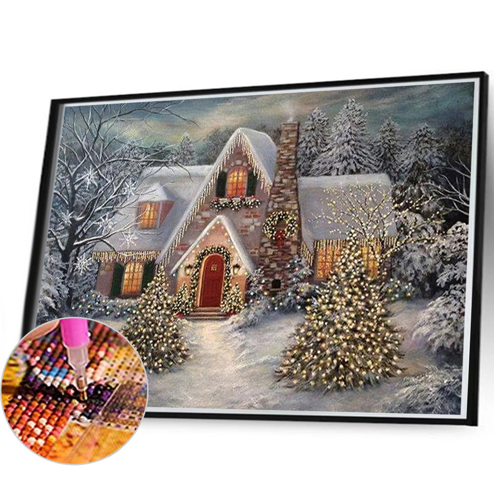 Christmas Cabin - Full AB Dril Round Diamond Painting 60*40CM