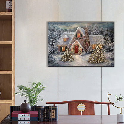 Christmas Cabin - Full AB Dril Round Diamond Painting 60*40CM