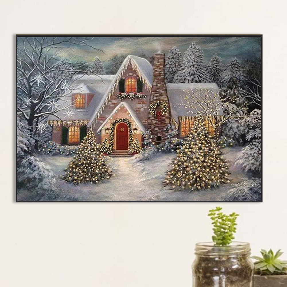 Christmas Cabin - Full AB Dril Round Diamond Painting 60*40CM