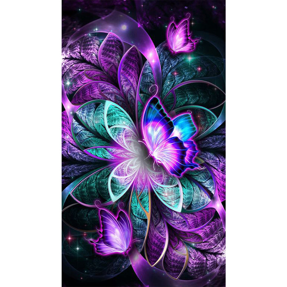 Fluorescent Butterfly - Full AB Dril Round Diamond Painting 40*70CM