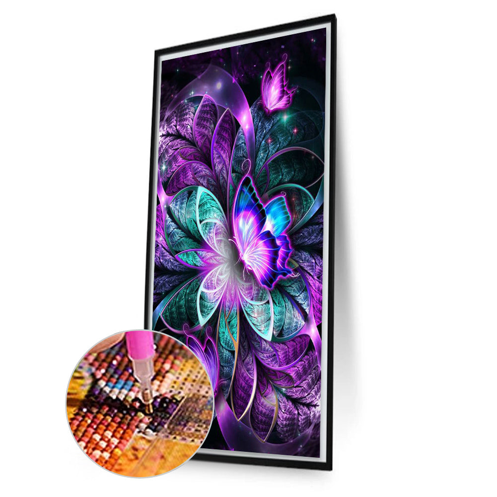 Fluorescent Butterfly - Full AB Dril Round Diamond Painting 40*70CM