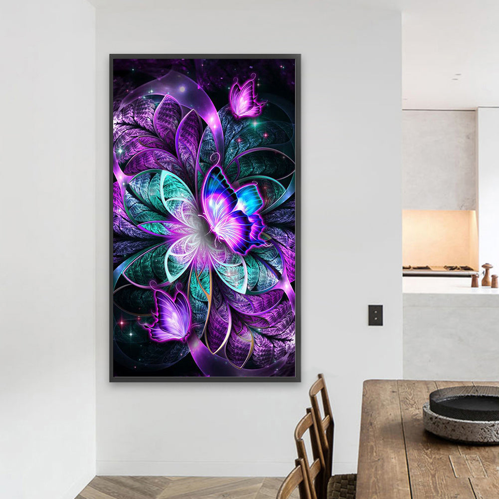 Fluorescent Butterfly - Full AB Dril Round Diamond Painting 40*70CM