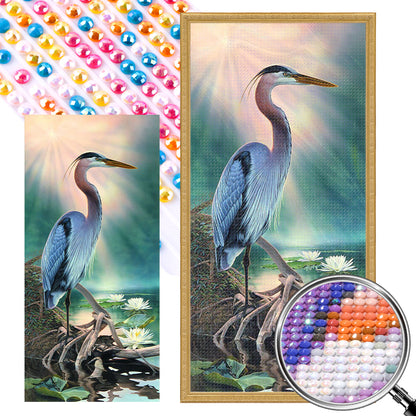 Crane By The Lake - Full AB Dril Round Diamond Painting 40*85CM