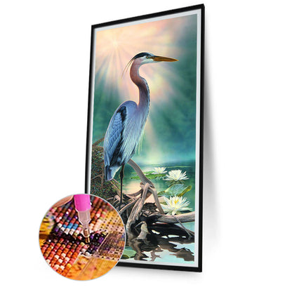 Crane By The Lake - Full AB Dril Round Diamond Painting 40*85CM