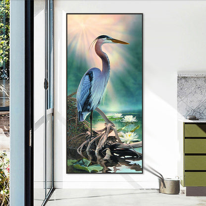 Crane By The Lake - Full AB Dril Round Diamond Painting 40*85CM