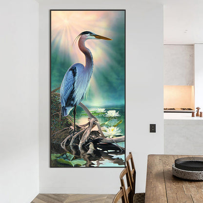 Crane By The Lake - Full AB Dril Round Diamond Painting 40*85CM