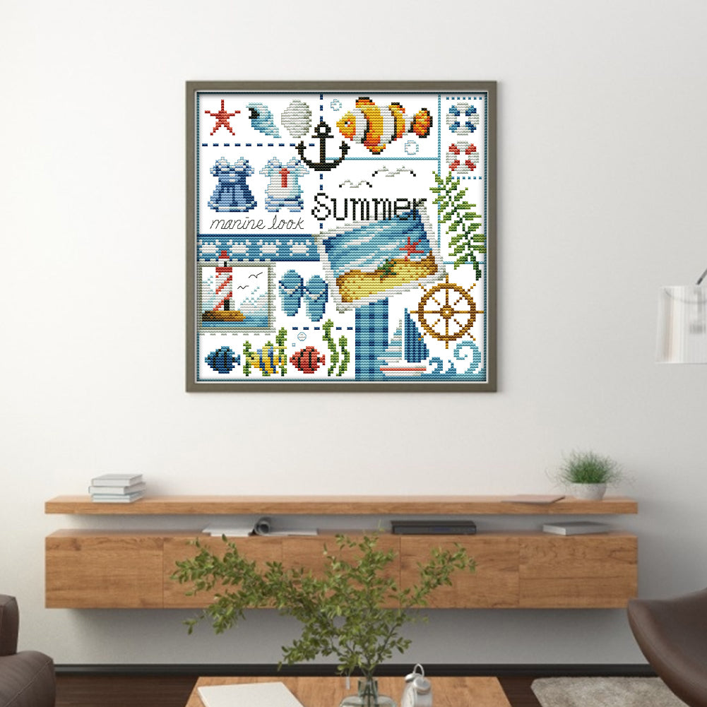 Summer Of Four Seasons - 11CT Counted Cross Stitch 34*34CM(Joy Sunday)