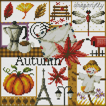 Four Seasons Of Autumn - 11CT Counted Cross Stitch 34*34CM(Joy Sunday)