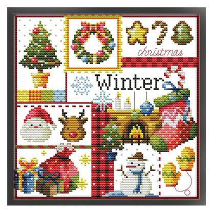 Four Seasons Winter - 11CT Counted Cross Stitch 34*34CM(Joy Sunday)