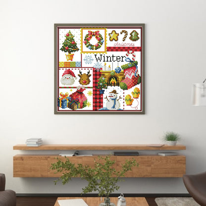 Four Seasons Winter - 11CT Counted Cross Stitch 34*34CM(Joy Sunday)