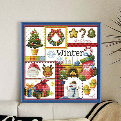 Four Seasons Winter - 11CT Counted Cross Stitch 34*34CM(Joy Sunday)