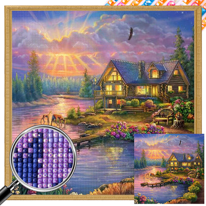 Garden House - Full AB Dril Square Diamond Painting 40*40CM