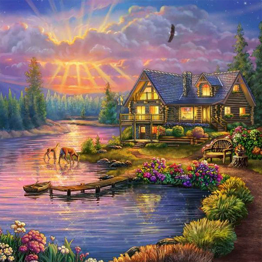 Garden House - Full AB Dril Square Diamond Painting 40*40CM