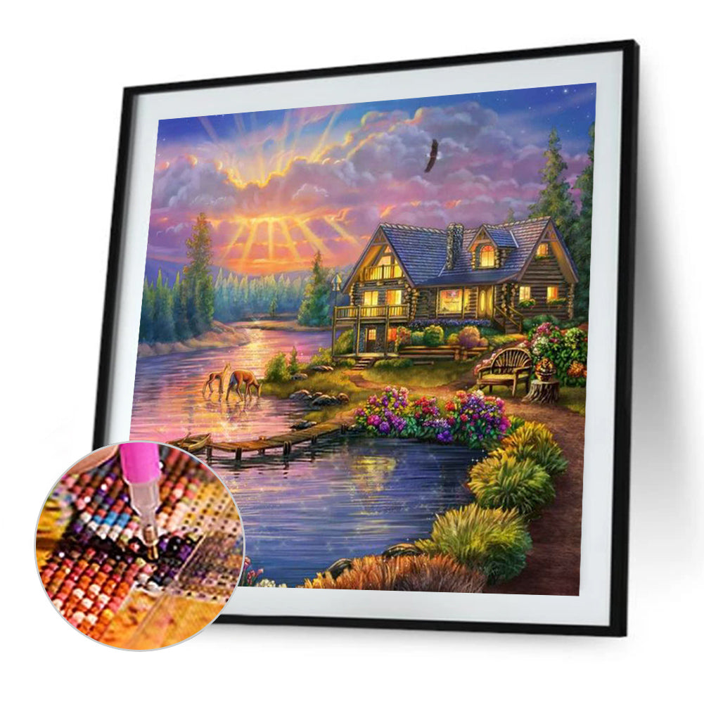 Garden House - Full AB Dril Square Diamond Painting 40*40CM