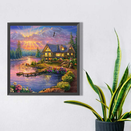 Garden House - Full AB Dril Square Diamond Painting 40*40CM