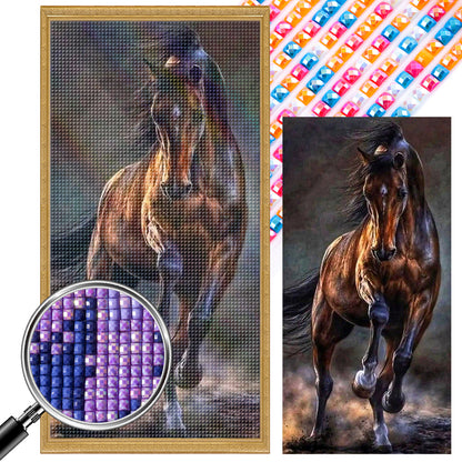 Dark Horse Running - Full AB Dril Square Diamond Painting 40*80CM