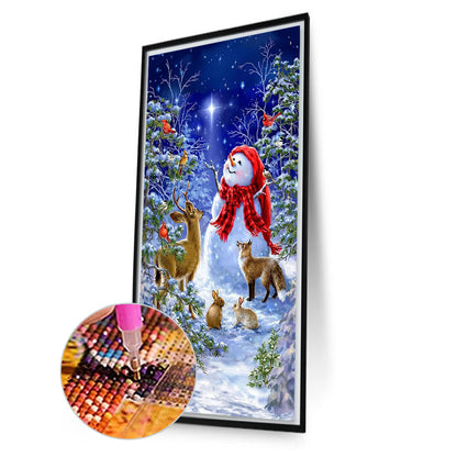 Winter Snowman - Full AB Dril Square Diamond Painting 40*70CM