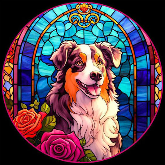 Stained Glass Dog - Full Round Drill Diamond Painting 30*30CM