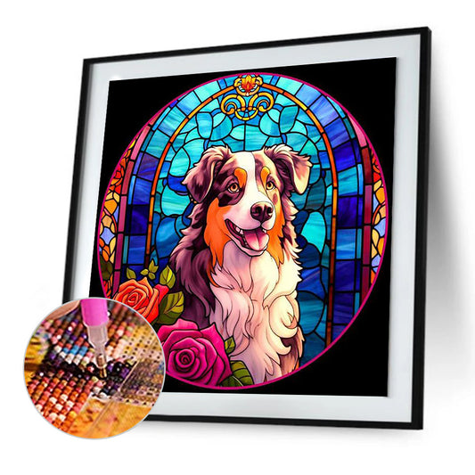 Stained Glass Dog - Full Round Drill Diamond Painting 30*30CM